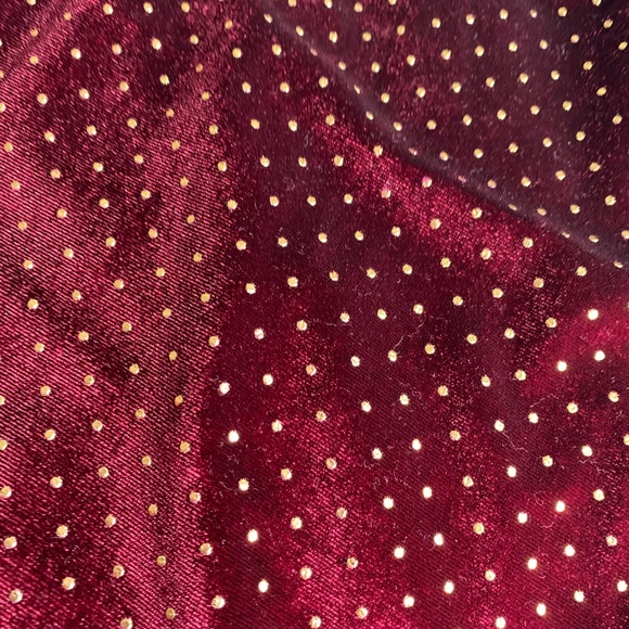 Burgundy Polkadot One Shoulder Mini Dress. - Picture 5 of 7